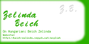 zelinda beich business card